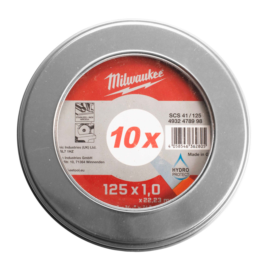 profesjonalne tarcze tnące Milwaukee 125 mm SCS 41 do stali nierdzewnej